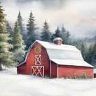 Christmas At The Barn Art Print