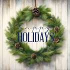 Happy Holiday Wreath Art Print