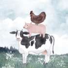 Blue Sky Farm Muted 2 Art Print