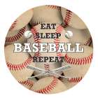 Eat Sleep Baseball Circle Art Print