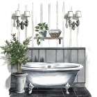Black And White Bath 2 Bathroom Art Print