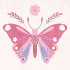 Folk Butterfly 1 Art Print