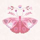 Folk Butterfly 2 Art Print