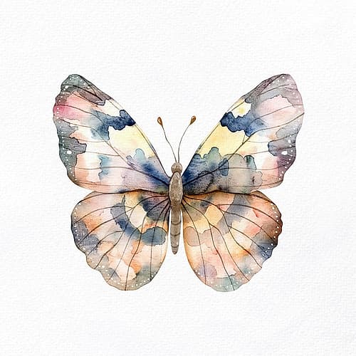 Watercolor Butterfly 3 Animals Print