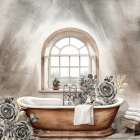 Copper Bath Black And Gold 1 Art Print