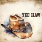 Yee Haw Hat Vintage Print