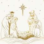 Nativity Gold Traditional Print