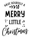 Merry Little Christmas White Art Print