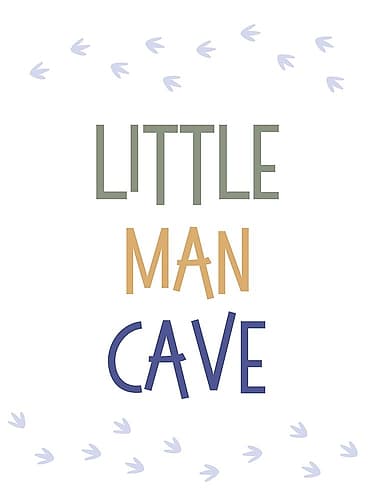 Dino Little Man Cave Kids Print