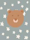 Brown Bear With Flowers Art Print