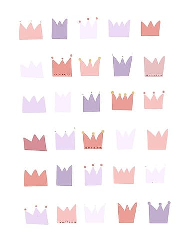 Pink Crowns Kids Print