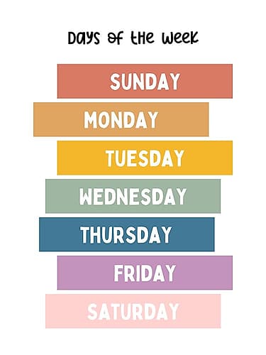 Days Of The Week Art Print