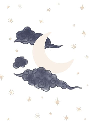 Moon Stars Kids Print