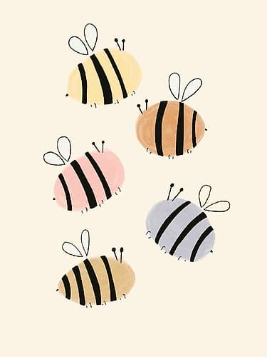 Watercolor Bees Kids Print