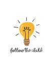 Follow The Child Lightbulb Art Print