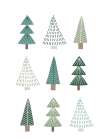 Christmas Trees Green Art Print