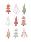 Christmas Trees Red Art Print