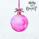 Merry and Bright Ornament Art Print