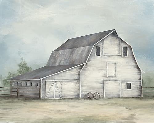 White Barn Art Print