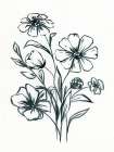 Ink Bouquet 1 Art Print