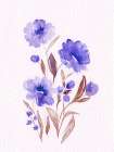 Watercolor Purple  Flowers 3 Art Print