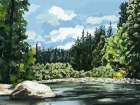 Painterly Lake 2 Art Print