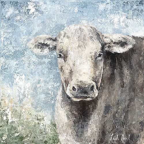 Blue Sky Cow Art Print