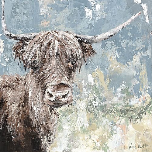 Highland Cow Art Print by Leah Noel Art
