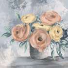 Florals in Grey Art Print