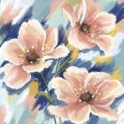 Modern Peach Florals 2 Art Print
