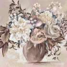 Florals In Mocha 3 Art Print