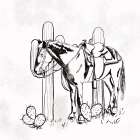 Out West White Art Print