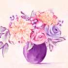 Florals In Purple Art Print