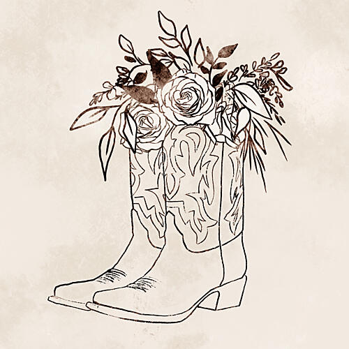 Flowered Boots Art Print