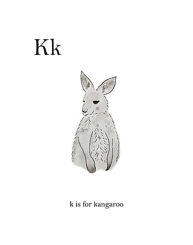 K is for Kangaroo Kids Print