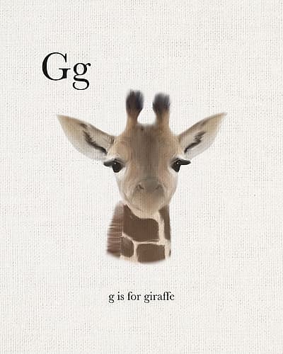 G is for Giraffe Kids Print