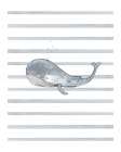 Whale Left Stripes 1 Art Print