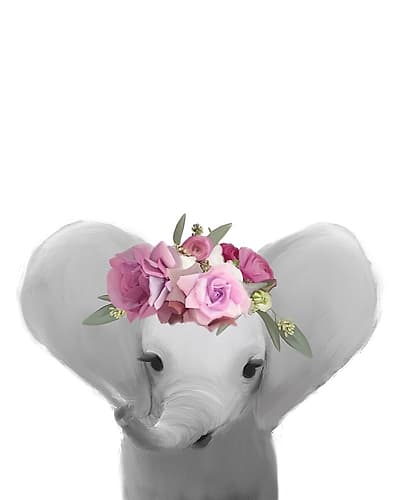 Floral Elephant Art Print