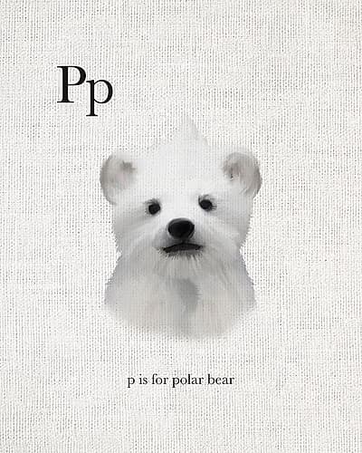 P is for Polar Bear Art Print