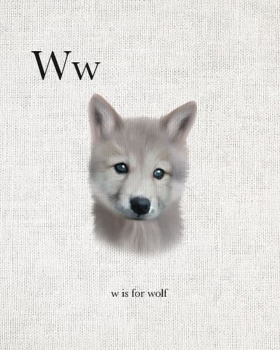 W is for Wolf Kids Print
