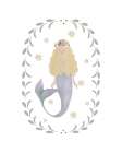 Mermaid Garland Purple Tail Art Print