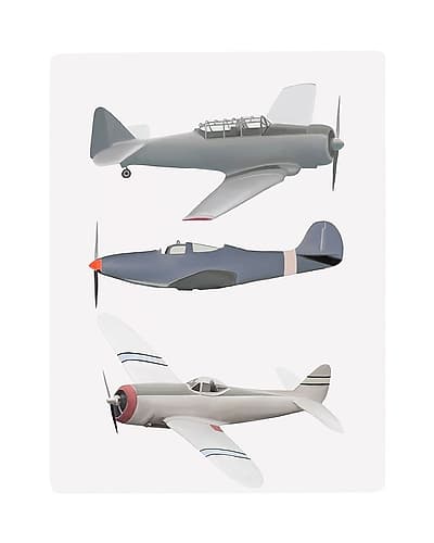 3 Vintage Planes Together Art Print by Leah Straatsma
