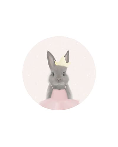 Circle Bunny Princess Ballerina Art Print