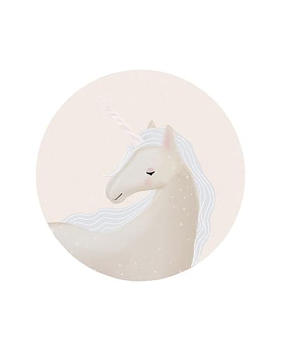 Circle Unicorn Kids Print