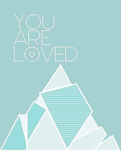 You Are Loved Teal Kids Print