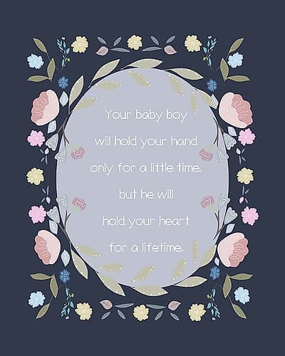 Baby Boy Hand Quote Art Print