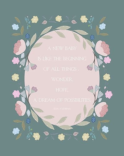 New Baby Quote Art Print
