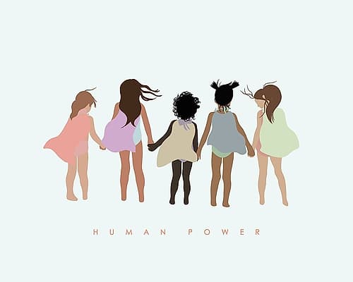 Human Power with Capes Kids Print