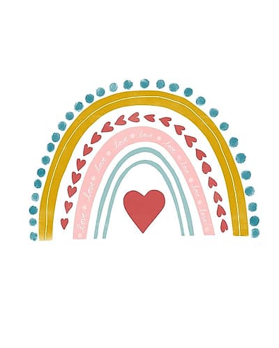 Happy Heart Rainbow Kids Print