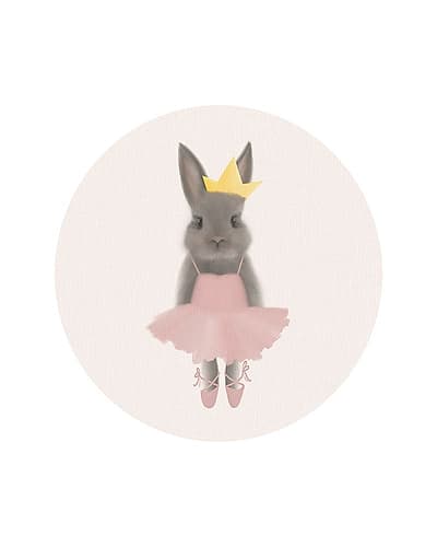Full Body Ballet Bunny with circle Kids Print